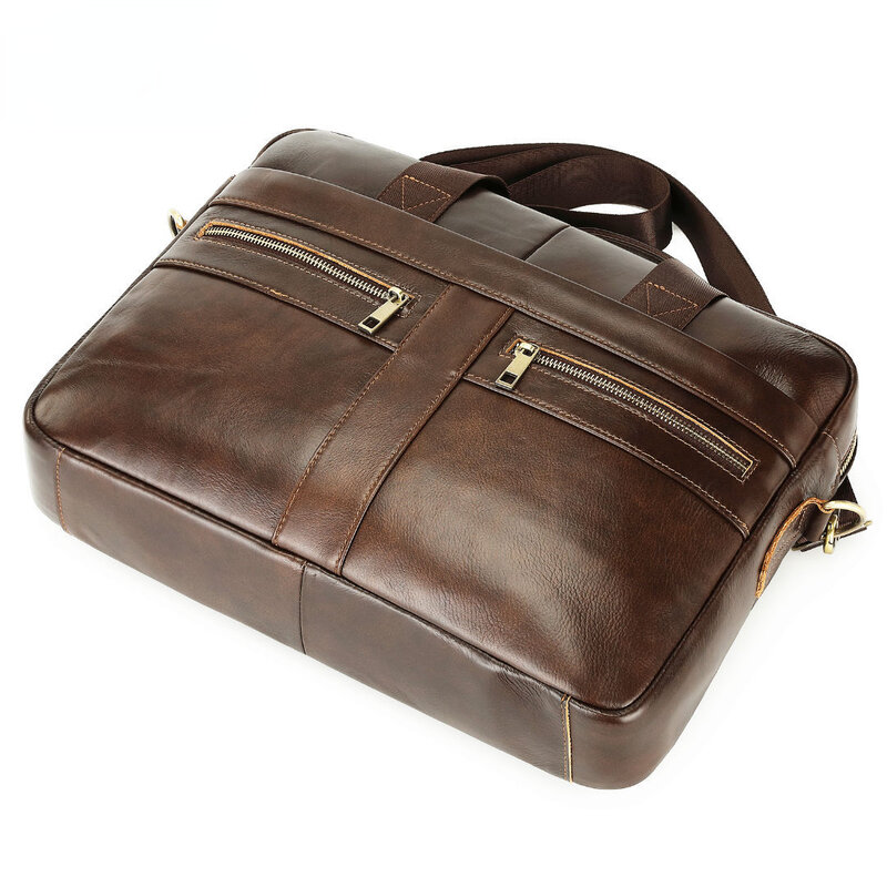 本革のブリーフケース,男性用のカジュアルなオフィスバッグ,大容量,ショルダーバッグ