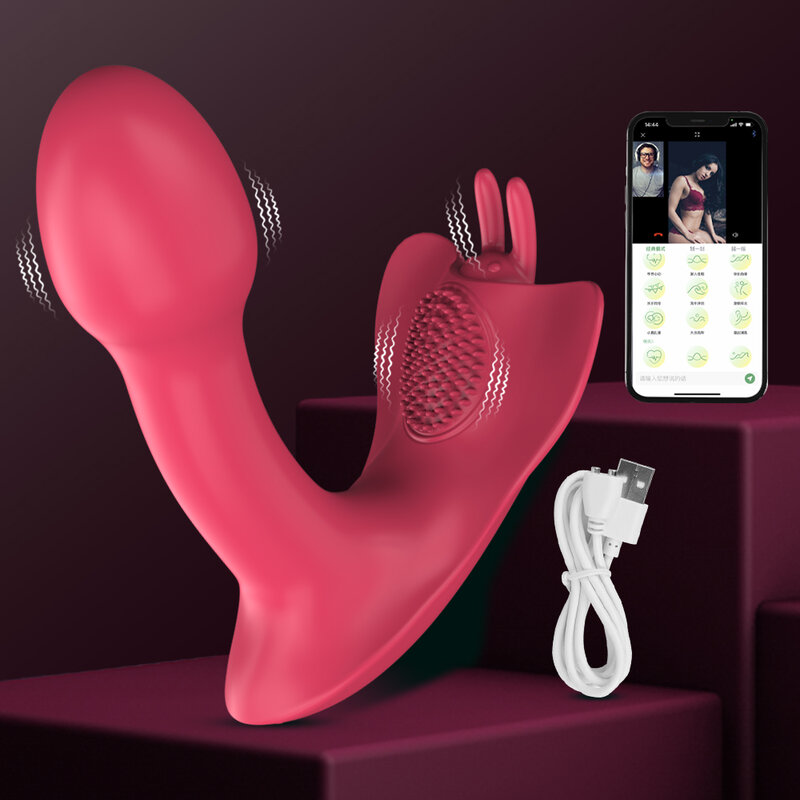 Vibrador Borboleta Vibrador para Mulheres, Brinquedos Sexuais, APP Feminino, Controle Remoto, Bluetooth, Clitóris, Estimulação Poderosa, Massagem