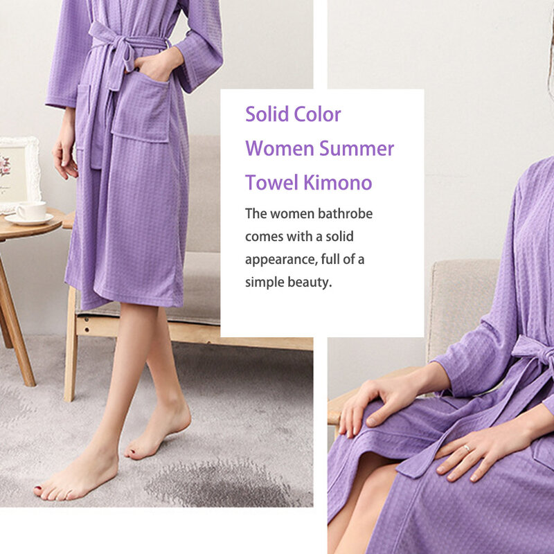 Kimono de manga larga para mujer, bata de baño de secado rápido, absorbente, a la moda, fina, Unisex, primavera y verano