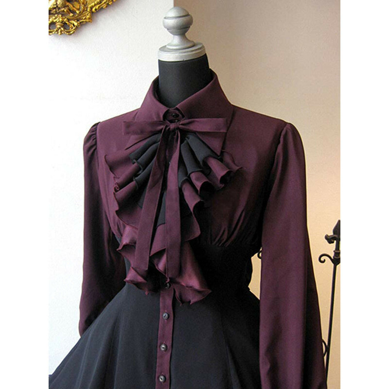 2023 Herbst elegante Lolita schwarz Gothic Frauen Lolita Kleider großen Bogen Kragen plissiert Schnürung Goth Vintage Chic Jurken Kleid