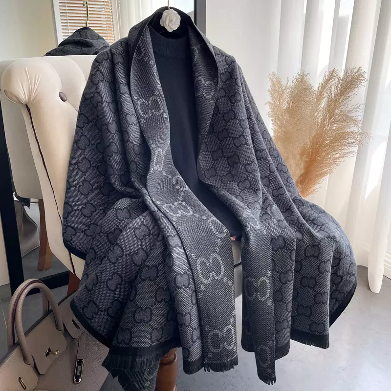 Nowe ciepły kaszmir zimowy chusty damskie luksusowy Design paszmina grube szal koc Bufanda Foulard Travel stole Poncho
