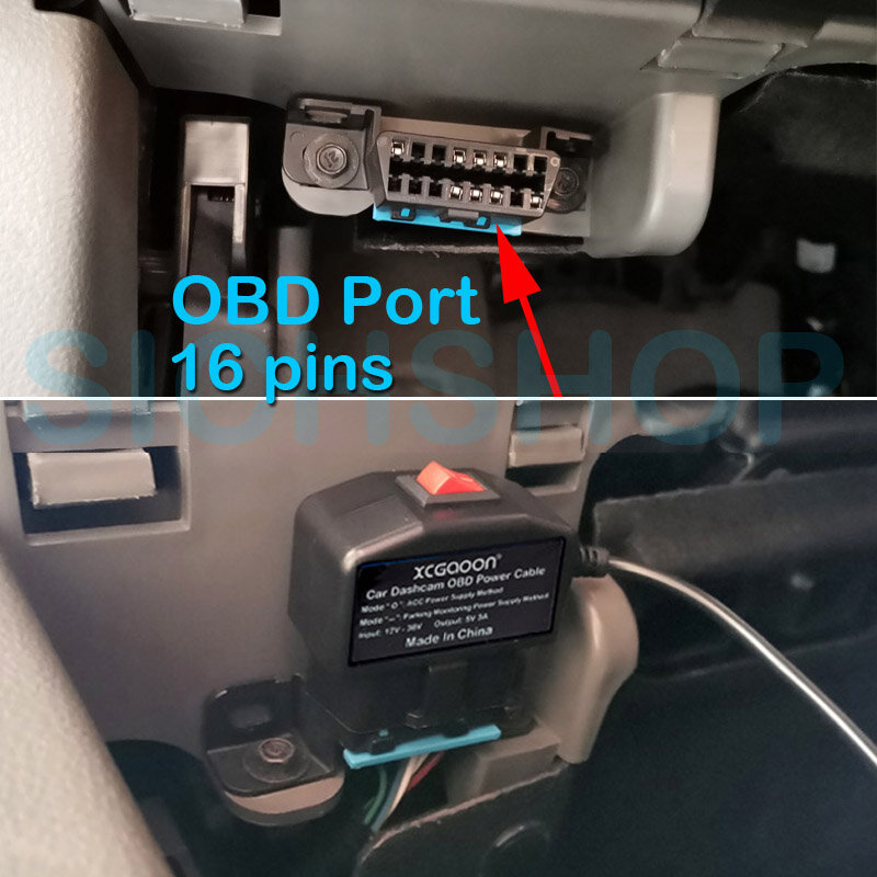 Kamera na deskę rozdzielczą kamera rejestrator mobilny do pojazdów 24 godziny kabel ładowarka samochodowa OBD Hardwire Cord Mini Micro typu C Port 5V 3A 3.5 metrów z przełącznikiem