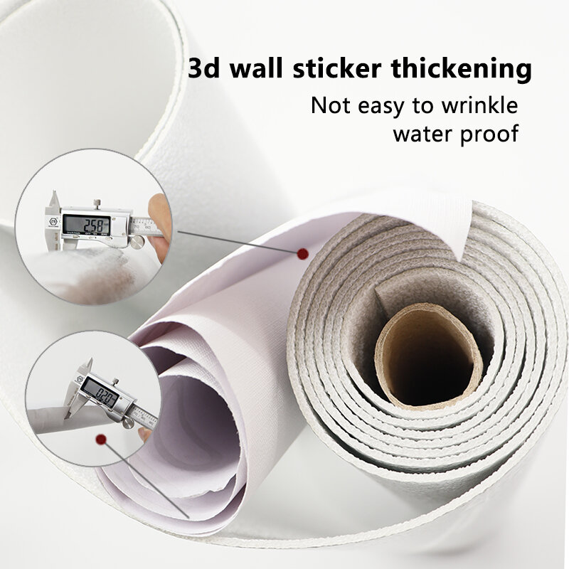 3D Self-adhesive Wall Paste Background Wall Bathroom Accessories Waterproof Anti-Collision Wallpaper Bedroom Ceiling Children's