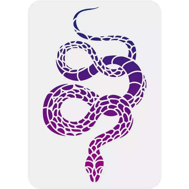 Snake Pattern Desenho Stencil, tema animal reutilizável, DIY Craft, tema animal, 8,3x11,7"