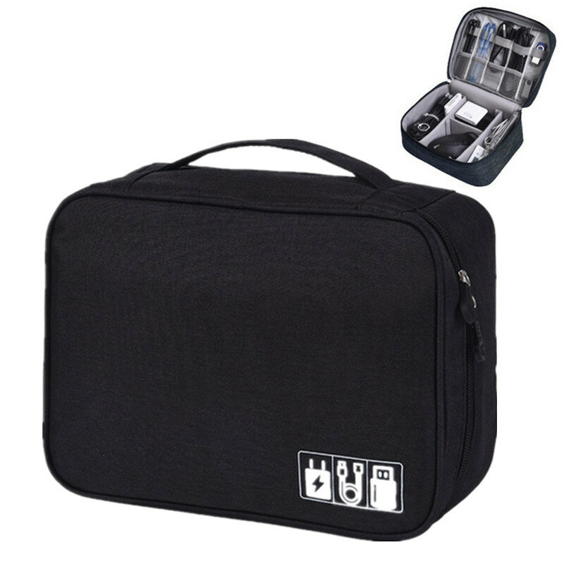 กระเป๋าเดินทางสายกระเป๋าแบบพกพา USB Gadget Organizer Charger สายไฟอิเล็กทรอนิกส์ใส่หูฟัง Power Bank บรรจุอุปกรณ์เสริม