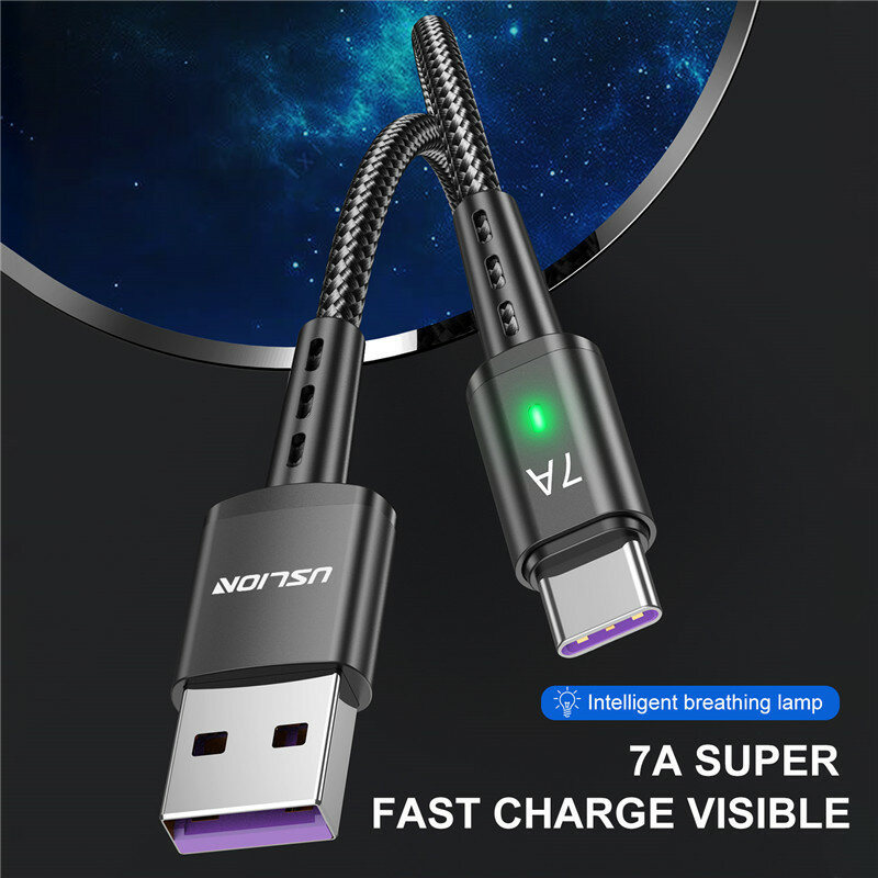 USB-кабель USLION 7A с поддержкой быстрой зарядки и передачи данных