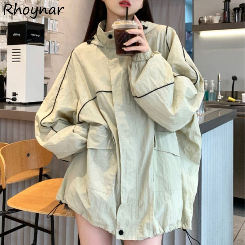 Jackets Women Spring Students Streetwear Leisure Korean Style Designed Chic Fashion Sunscreen Clothing Letter Simple All-match