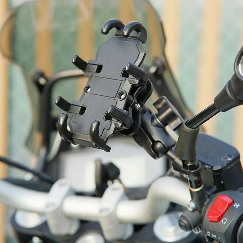 Motorcycle Mobile Phone Holder Bicycle Riding Bracket GPS Navigation Mount Handlebar / Side Mirror Stand