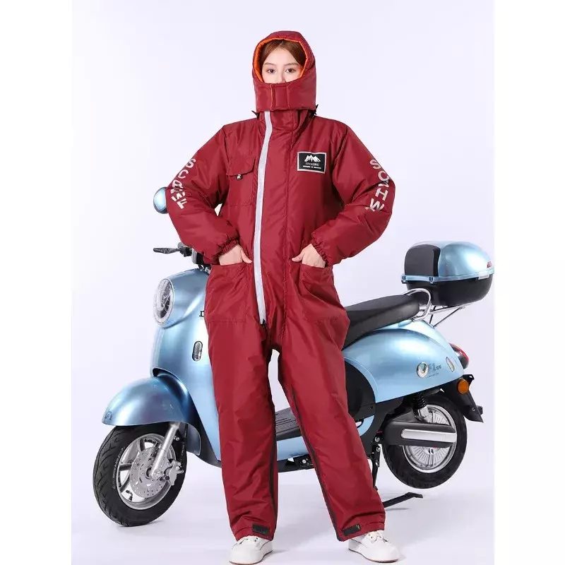 Hatted electric car windbreaker winter warmth and waterproof electric car rear seat thickened motorcycle windbreak quilt