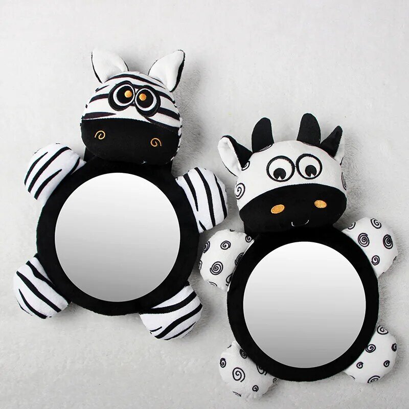 Baby Car Rearview Mirror Child Seat Reverse Reflector Black White Children'S Observation Mirror Car Hanging Toy Baby Supplies