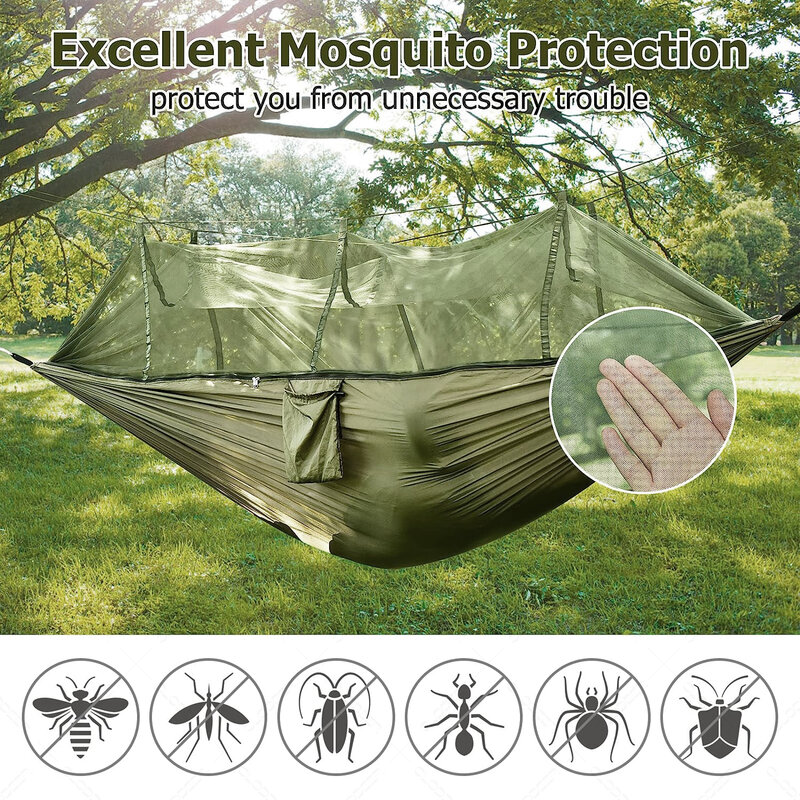 Anti Mosquito Camping Equipment Suspended Swing Outdoor Garden Furniture Portable Hammock Hiking Tents Supplies Tourist Hammock