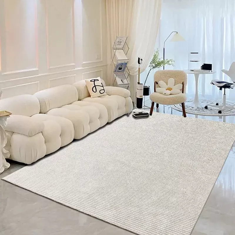 Karpet lembut samping tempat tidur, karpet mewah ringan, garis sederhana, karpet dekorasi ruang tamu, Area besar, ruang ganti, karpet lembut untuk belajar