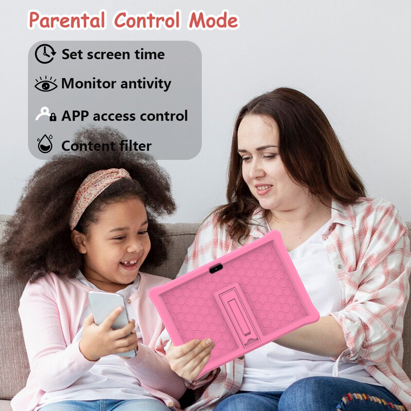 أجهزة لوحية QPS 10 بوصة للأطفال تعمل بنظام أندرويد 10 كواد كور 2 جيجابايت 32 جيجابايت واي فاي 6000 مللي أمبير/ساعة أجهزة تعليمية للأطفال الصغار مع تطبيق للأطفال