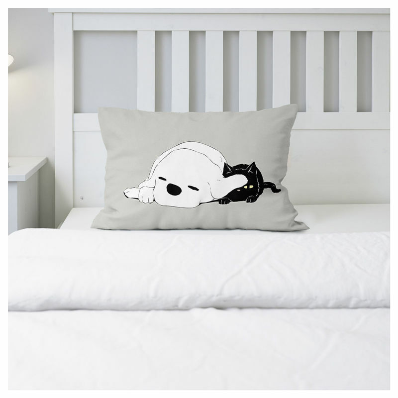 Funda de almohada con diseño de gato para decoración del hogar, cubierta decorativa para cojín de cama doble, elegante, 30x50