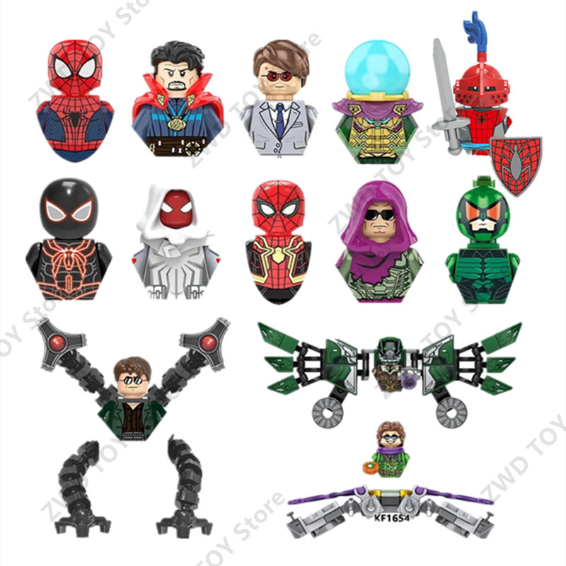 Disney-Mini figurines d'action Marvel Smile Heroes, Spider-Man, Venom, blocs de construction en briques, film classique, modèle beurre, jouets pour enfants, cadeau