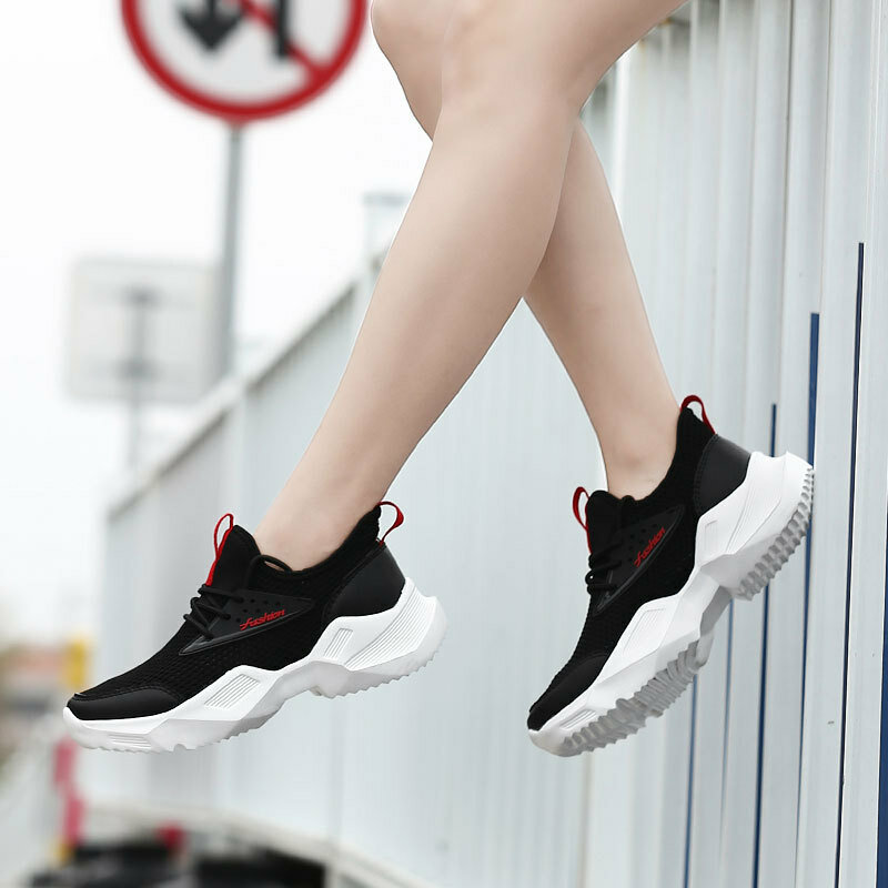 Đen Sneakers Nữ Lưu Hóa Giày Bố Giày Chun Giày Huấn Luyện Viên Nữ Sang Trọng Sneakers Nữ Zapatillas Mujer Thường Ngày