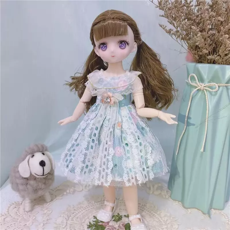 Bjd Mädchen Puppen 30cm kawaii 6 Punkte Gelenk bewegliche Puppen mit Mode Kleidung weiches Haar verkleiden Mädchen Spielzeug Geburtstags geschenk Puppe neu