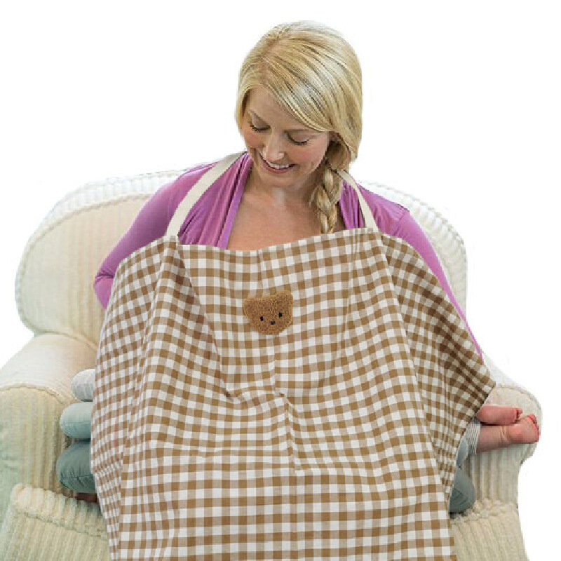 Mãe outing amamentação toalha 100% algodão treliça dos desenhos animados urso alimentação do bebê enfermagem toalha coverall anti-reflexo de enfermagem pano
