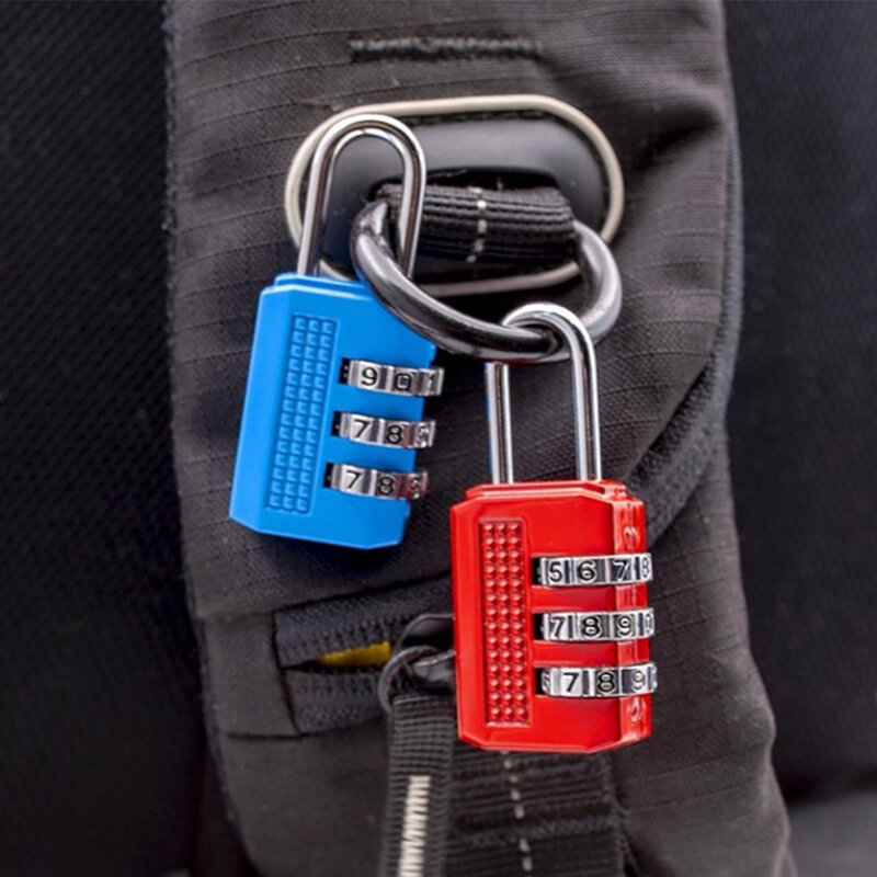 Bagus 3 Digit tombol kombinasi kode nomor kunci gembok untuk bagasi tas ritsleting ransel tas koper laci kunci tahan lama