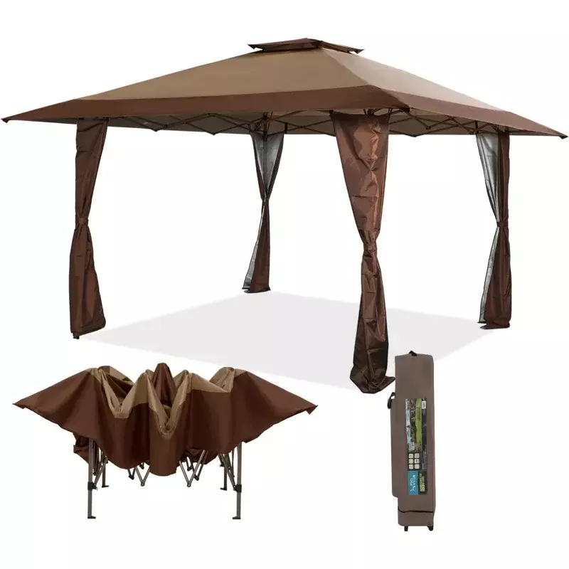 ملجأ مظلة بأرجل مستقيمة للخدمة الشاقة ، فناء خارجي ، محمول ، ستائر تجارية ، حقيبة أسطوانية ، مظلة ، 13 × 13 قدم
