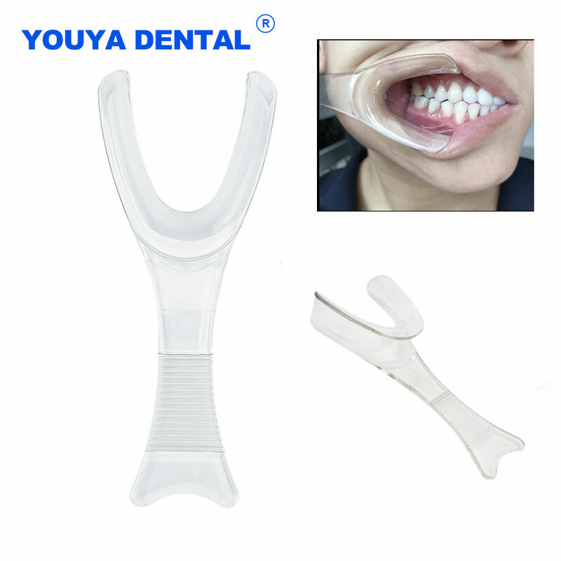 Retractor de labios y mejillas en forma de T Dental de ortodoncia, abridor de boca transparente, abridor Intraoral, esparcidor de materiales de odontología, 1 pieza