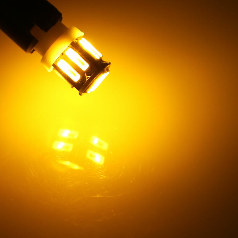 Lámpara de cuña de luz de paisaje Malibu, RV T10 W5W amarillo, 10 emisores 7020 SMD LED 585 655 656 A065, 1 unidad