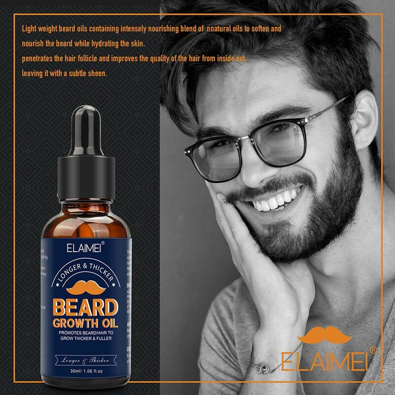 Olejek do brody dla mężczyzn olejek na porost brody odżywka wąsy wzrost mocniejszy grubszy pełniejszy zmiękczacz szybsza broda O H1W4