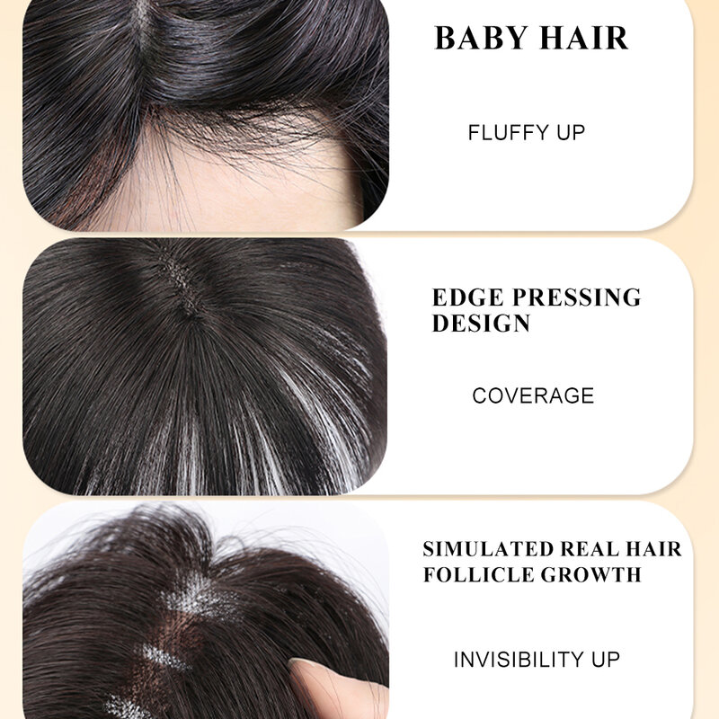 Clip en flequillo 100% cabello humano Real para mujeres, piezas de cabello Wispy falso, Clip de cubierta de 360 °, uso diario
