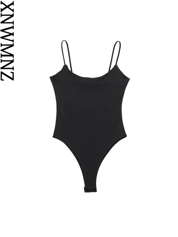 Xnwmnz 2023 Nieuwe Damesmode Strappy Top Vrouw Casual Veelzijdige Dunne Bandjes Slim Fit Dames Chique Bodysuit