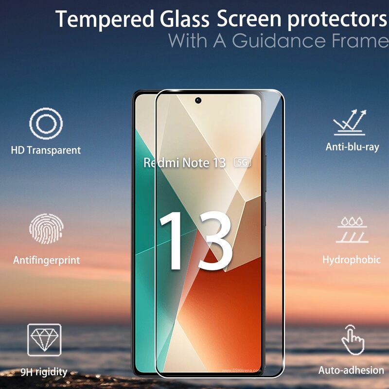 Protetor de tela para Redmi Note 13 4G 5G, Xiaomi, vidro temperado, 9H, anti risco, caso amigável, amigável, frete grátis