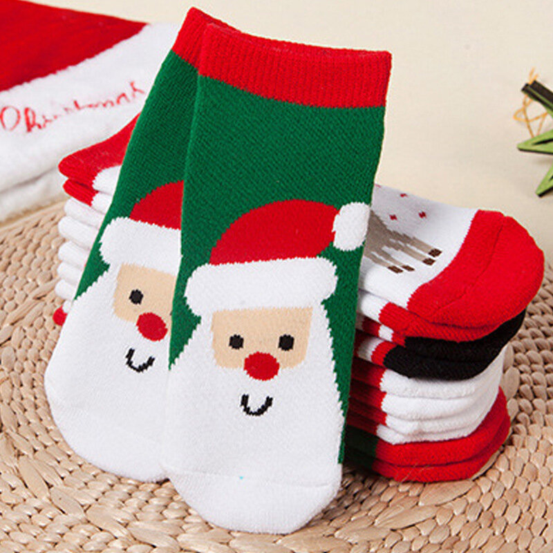 Детские хлопковые носки Рождественский дизайн носки для маленьких девочек Мультяшные Повседневные детские рождественские носки для маленьких мальчиков 6 стилей