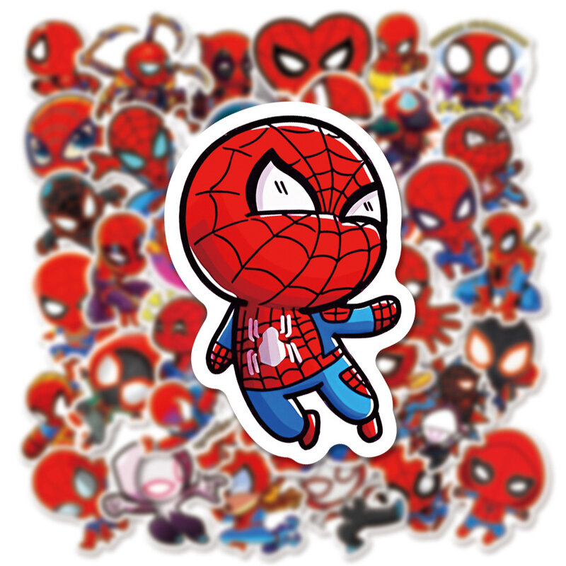 10/30/50PCS Disney Movie Spiderman Stickers Anime decalcomania fai da te Skateboard Laptop moto impermeabile Cool Cartoon Sticker giocattolo per bambini