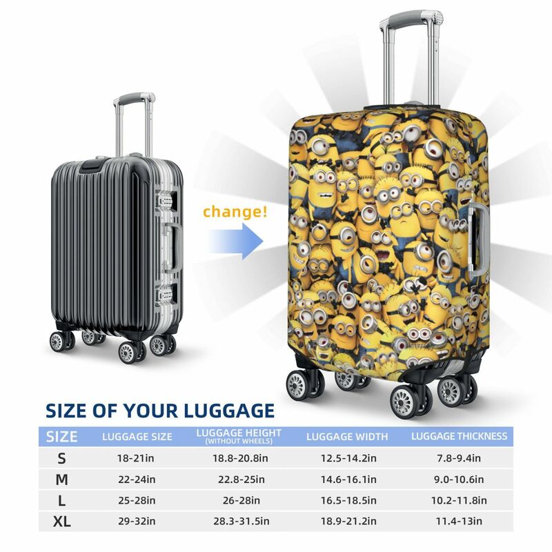 Custom Minions Suitcase Cover Washable Luggage Covers Protector for 18-32 inch