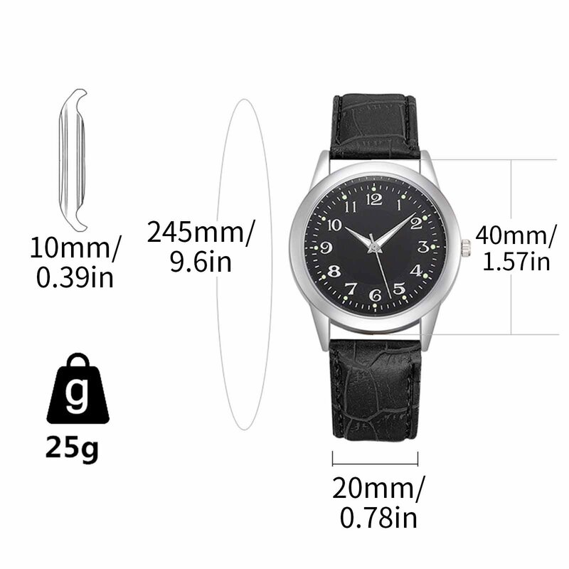 Herren einfache Uhr lässig Mode Uhr Leder armband Quarz Armbanduhr leuchtende Schuppen Zeiger rundes Zifferblatt Uhr reloj hombre