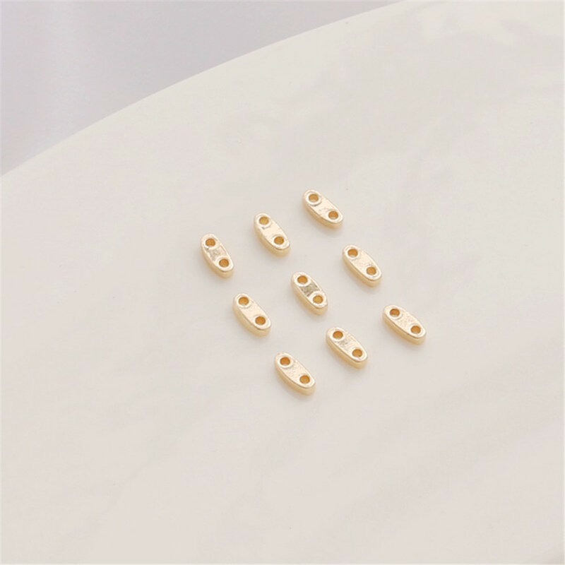 14K Gold-filled Color-retaining White K Double-hole Flat Spacer Beads 2*5mm Spacer Bracelet Necklace DIY Handmade Accessories