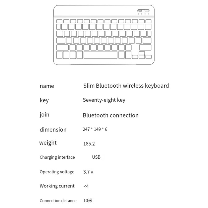 Mini teclado sem fio bluetooth, mouse portátil para samsung, xiaomi, android, apple, telefone, tablet, pc
