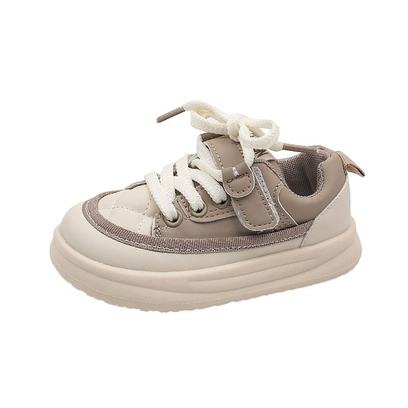 Детские кроссовки для мальчиков и девочек, повседневная кожаная обувь, Новая Осенняя обувь на мягкой подошве для малышей, 2023