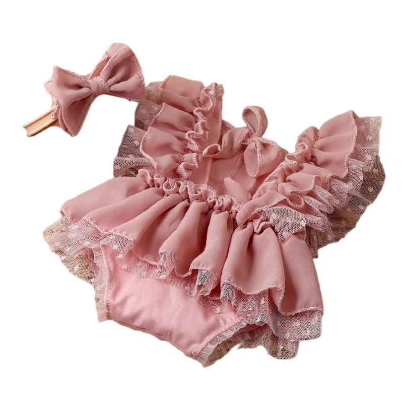 Infant Mädchen Neujahr Kostüm Spitzenkleid Bowknot Haarband Baby Fotografie Anzug DropShipping