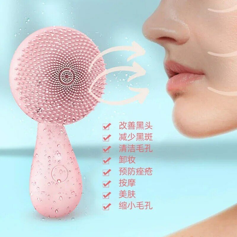 Free Shipping Electric Facial Cleaner Pore Cleaner Silicone Facial Washer Brush Face