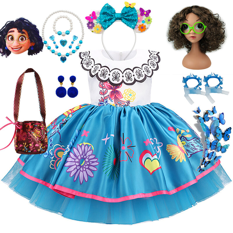 Disney Princess Costume Dress para crianças, Mirabel, LED TUTU Mesh Light Outfit, Baby Girl, extravagante, Natal, Birthday Party, vestido de baile