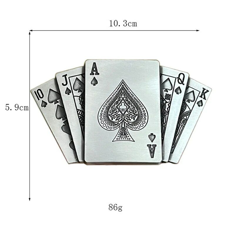 Hebilla de cinturón de cartas de juego, estilo occidental