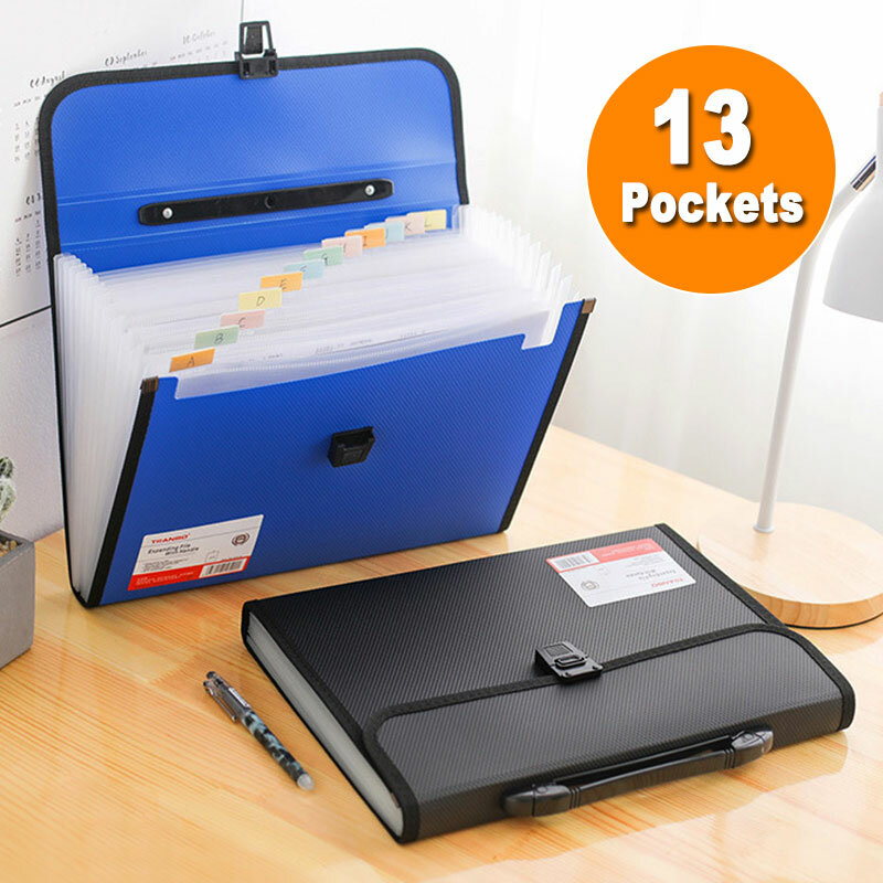 A4 13 Pocket Portable Organ Bag studente multistrato Paper Clip File Extension valigetta portadocumenti portatile Organizer Storage Wallet