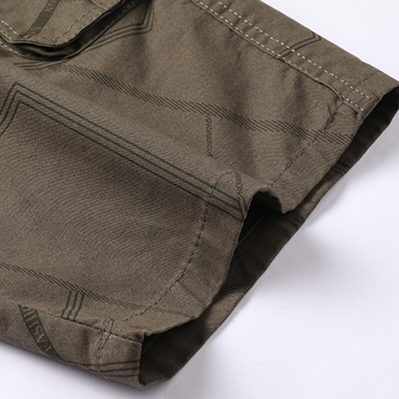 Pantalones cortos deportivos de algodón para hombre, Shorts informales con múltiples bolsillos, rectos, de secado rápido, transpirables, talla grande, M-6XL