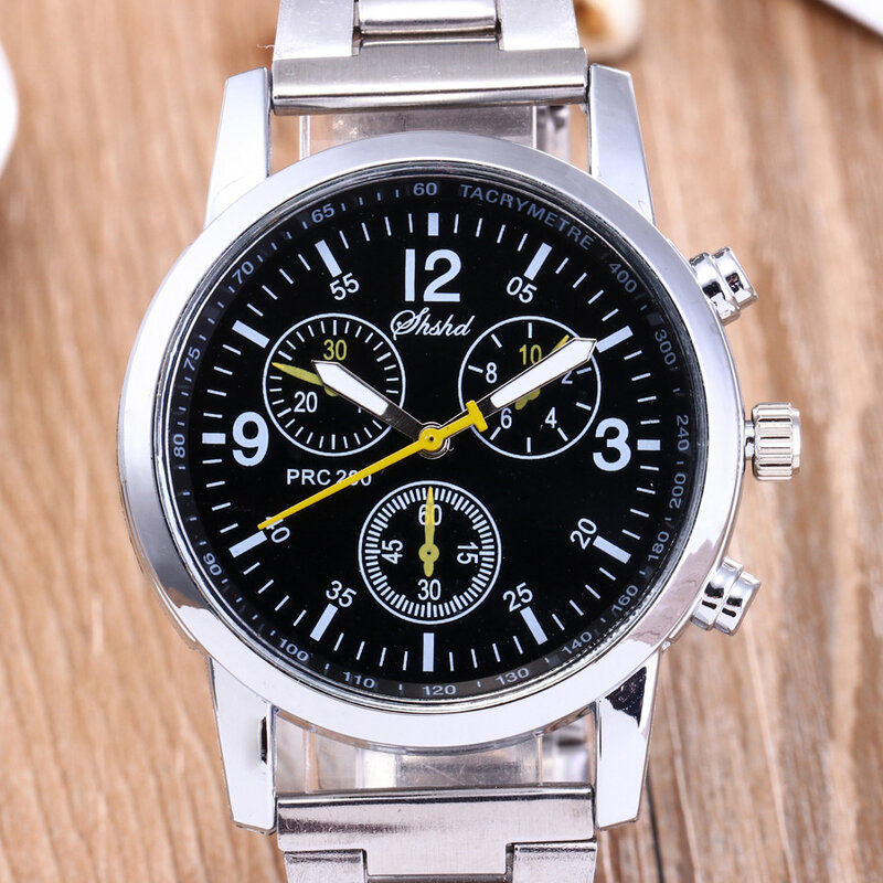 2024 Casual Mens Watches Luxury Silver Stainless Steel Quartz Wrist Watch Men Business Watch Male Chronograph Clock Reloj Hombre