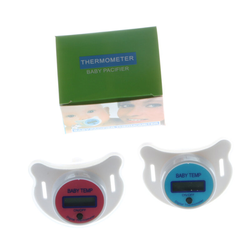High Accuracy Thermometer LCD Display Nipple-shaped Thermometer Pacifier Babies's Heating Fever Monitor Gauge Pink/Blue Dropship
