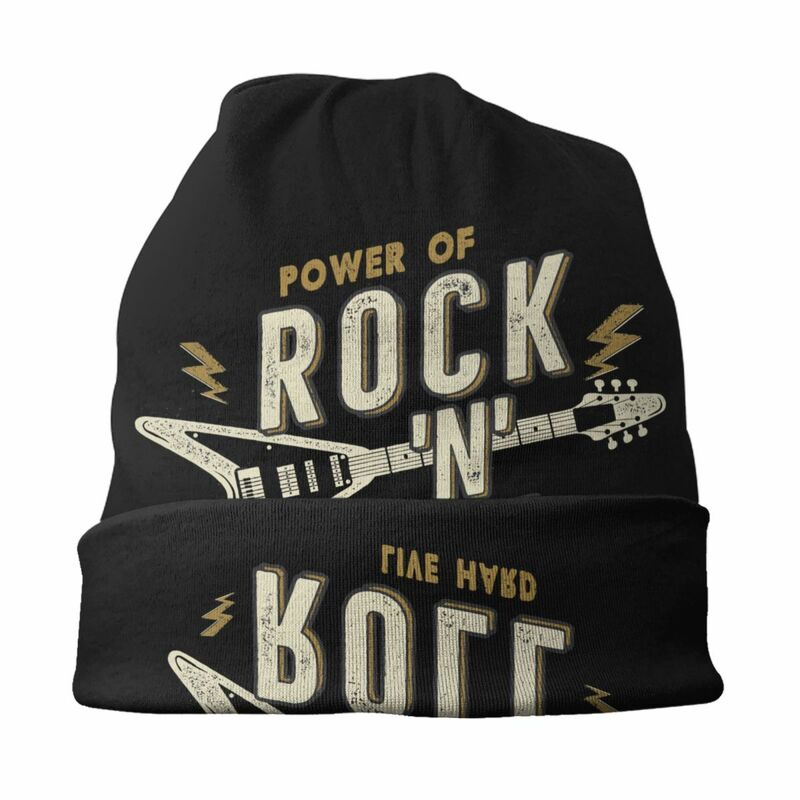 Homens e mulheres Heavy Metal Music Bonnet Hat, Hip Hop Chapéu de malha, Skullies quentes, Gorros, Bonés, Poder, Rock N Roll, Outono, Inverno