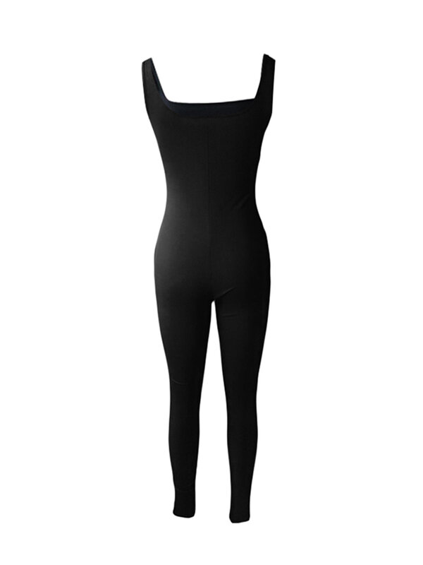 Women Jumpsuit Bodycon Workout Seamless Jumpsuits Yoga Ribbed  Tank Tops Rompers Sleeveless Exercise Jumpsuits