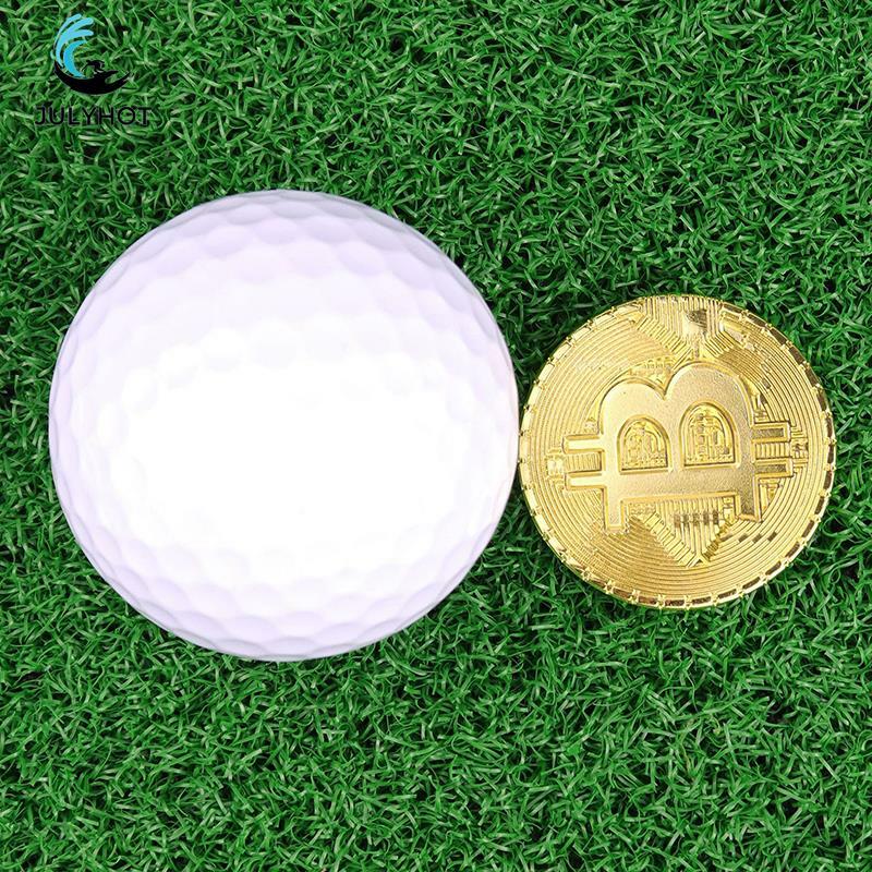 ゴルフボール,磁気ハットクリップマーク,ビットコイン型アクセサリー,1個