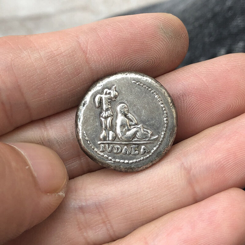 Moneda de lujo antigua gran Europa romana divertida 3D, moneda de arte novedosa/moneda conmemorativa de la buena suerte, bolsillo divertido + bolsa de regalo