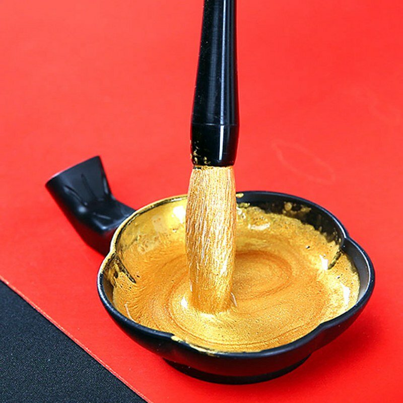 60G Gold การประดิษฐ์ตัวอักษรจีนหมึก Metallic Golden สีแปรงหมึกสำหรับปากกาแก้วเขียนเครื่องเขียนอุปกรณ์สำนักงาน